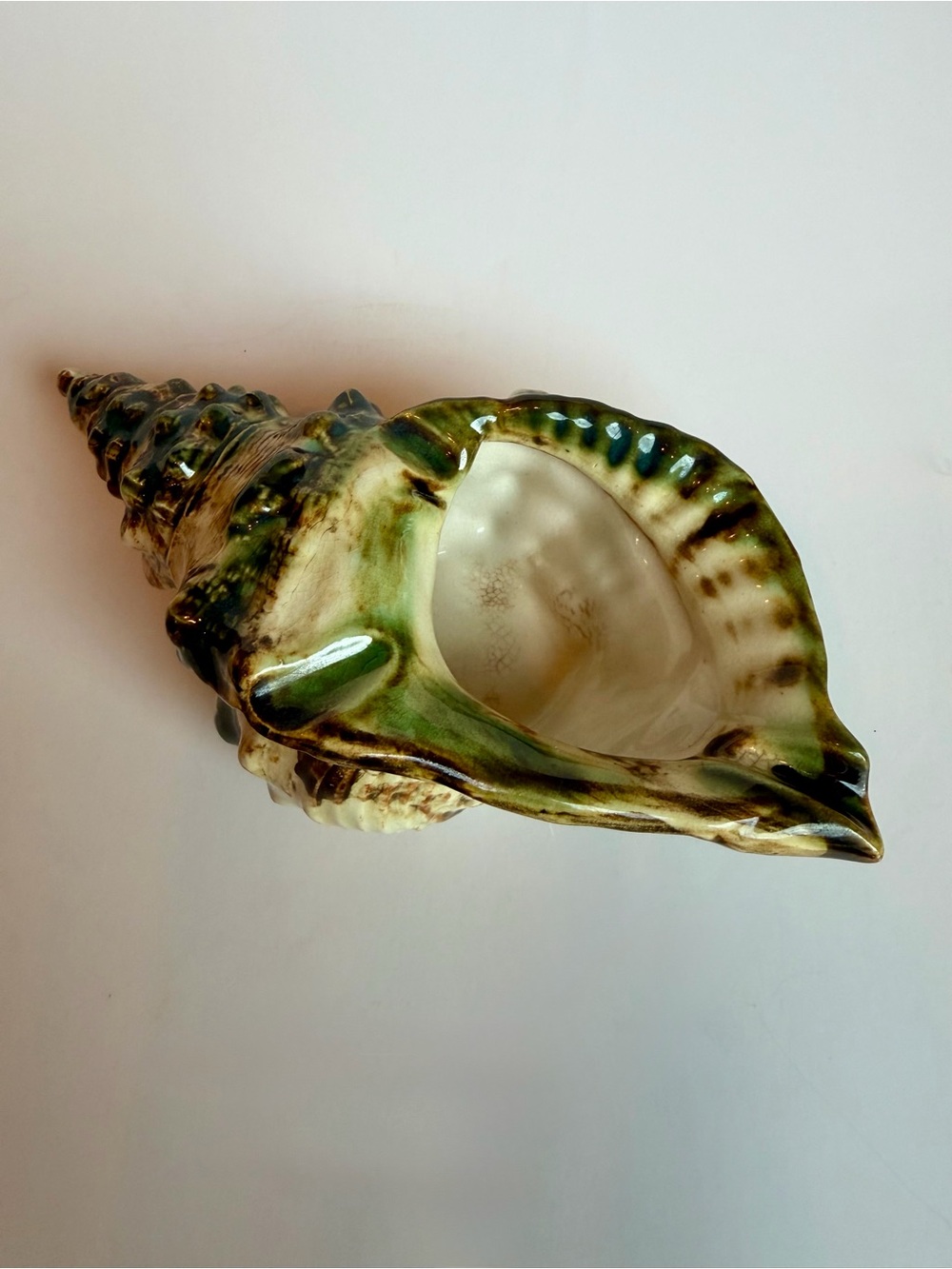 Vintage Ceramic Conch Shell Figurine Coastal Nautical Beach House Decor
